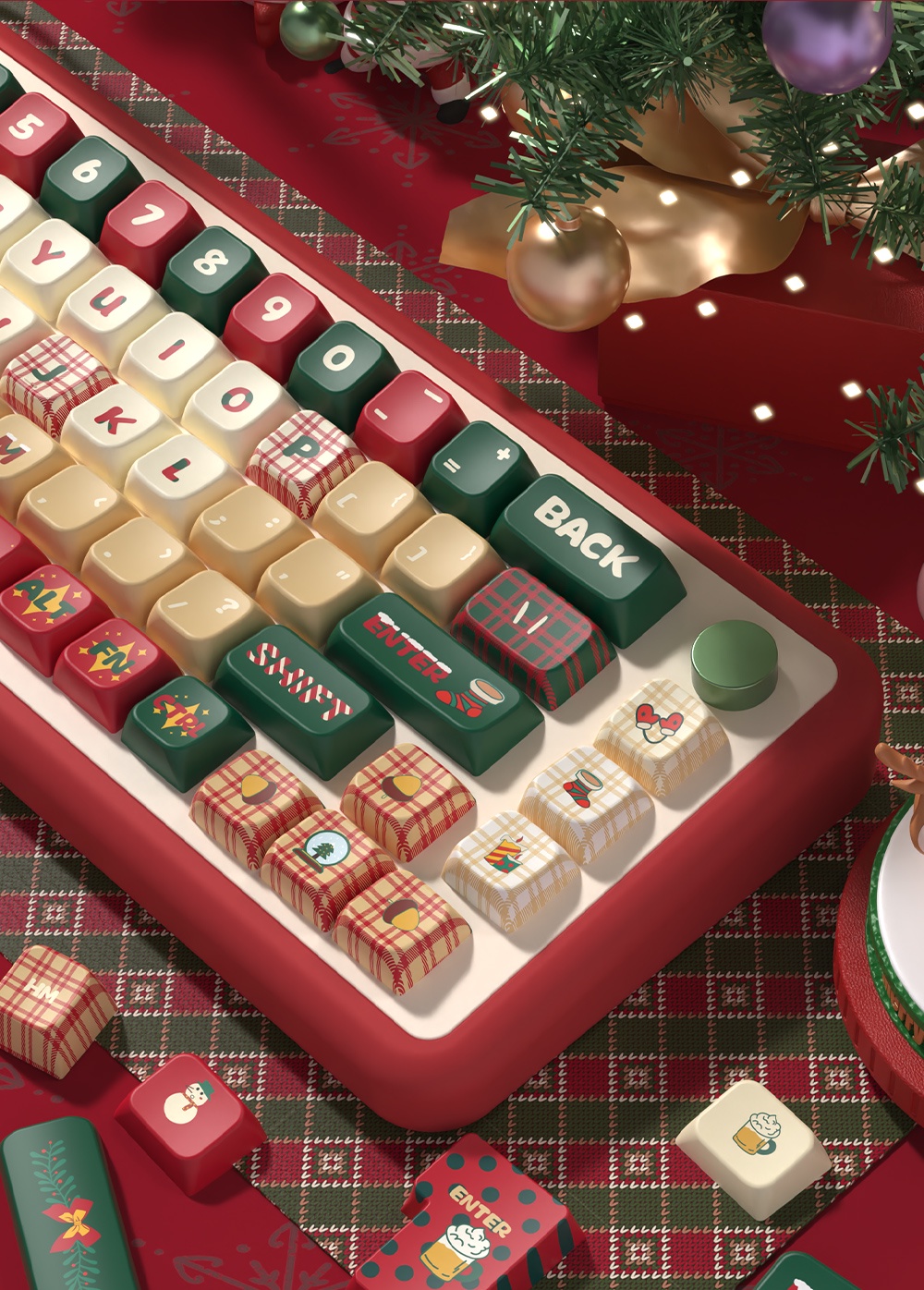 PBT keycaps Christmas Eve Theme cute Gradient Rainbow keycap Cherry/MDA ...