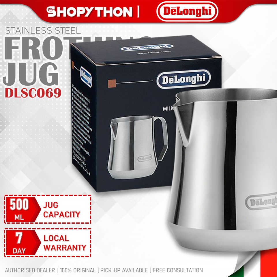 DELONGHI Milk Frothing Jug DLSC069 (500ml) Stainless Steel Barista