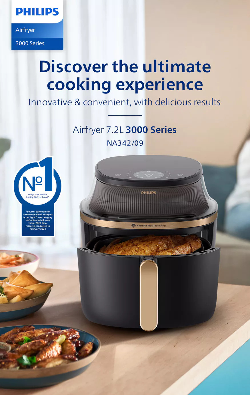 Philips 7.2 Liter Digital Air Fryer 3000 Series NA342/09 NA342 Double ...