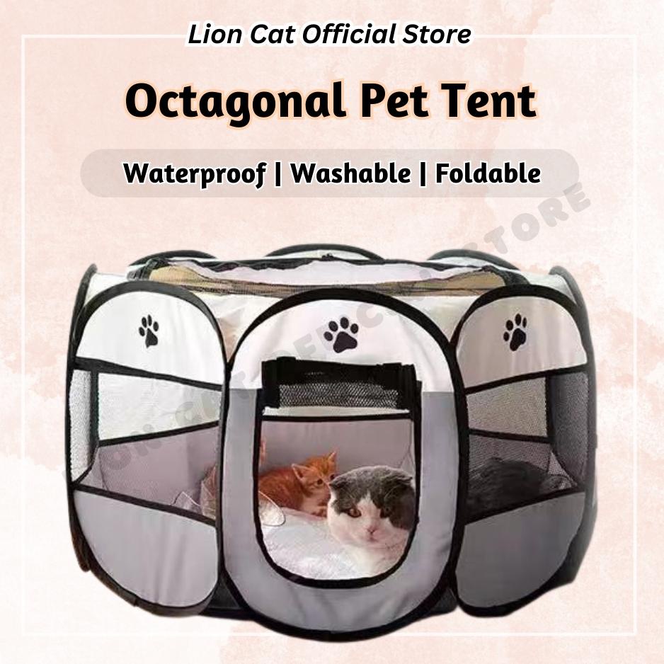 Octagonal Pet Tent Foldable Large House Pregnant Cats Dogs Cages