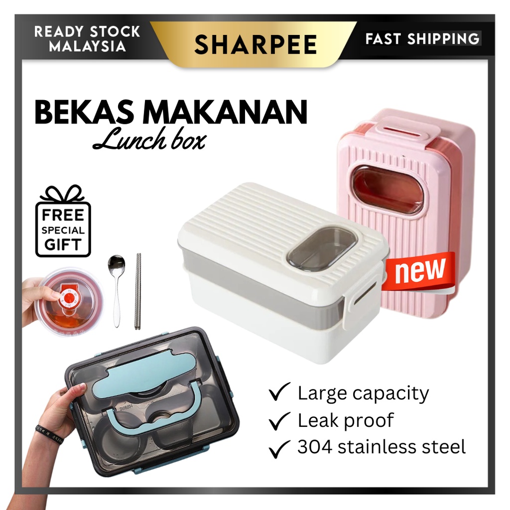 Lunch Box Bento 304 Stainless Steel 4/5 Compartments School Food