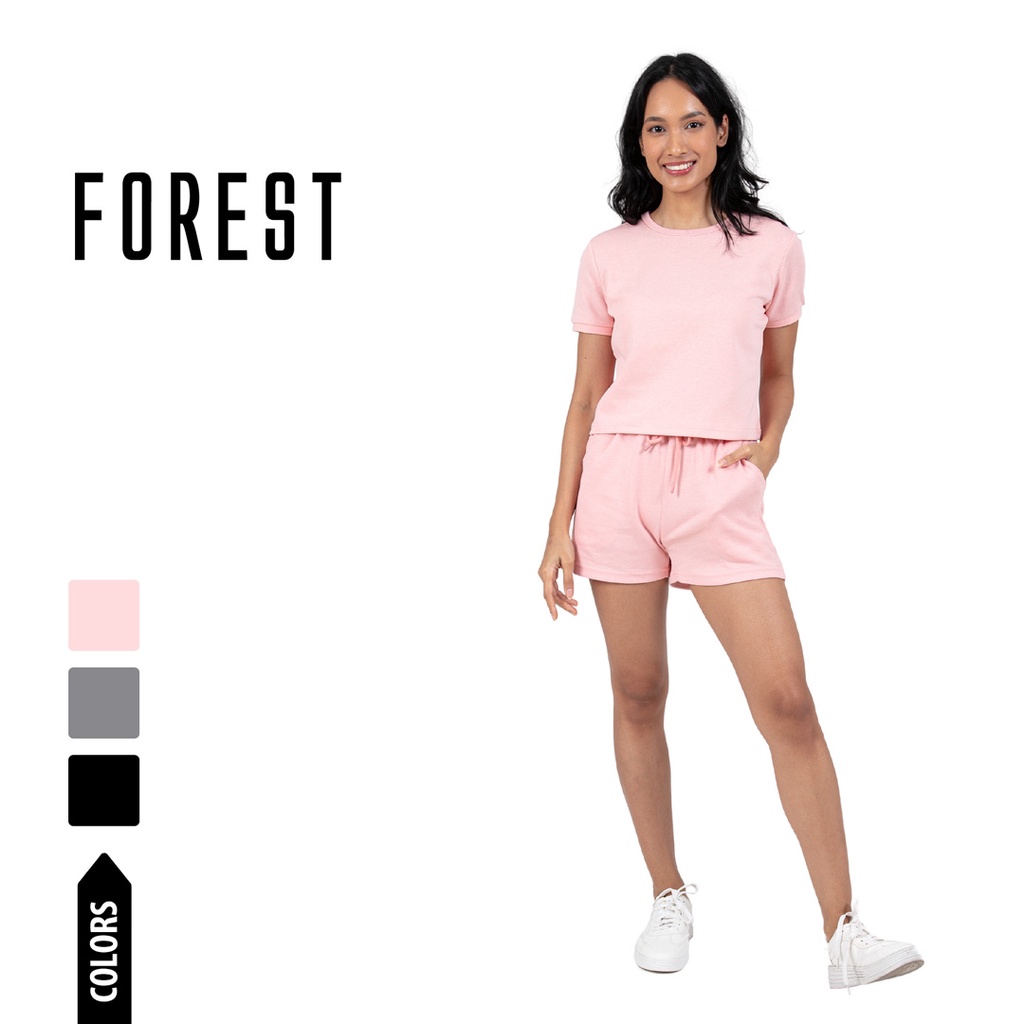 Forest Ladies Smooth and Soft Regular Cut Women Tee Crop Top / Short Pants  Casual wear(200gsm) - 822349 / 860161