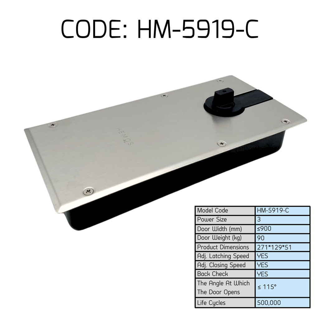 HEMOS HEAVY DUTY STAINLESS STEEL FLOOR SPRING HYDRAULIC BUFFER GROUND ...