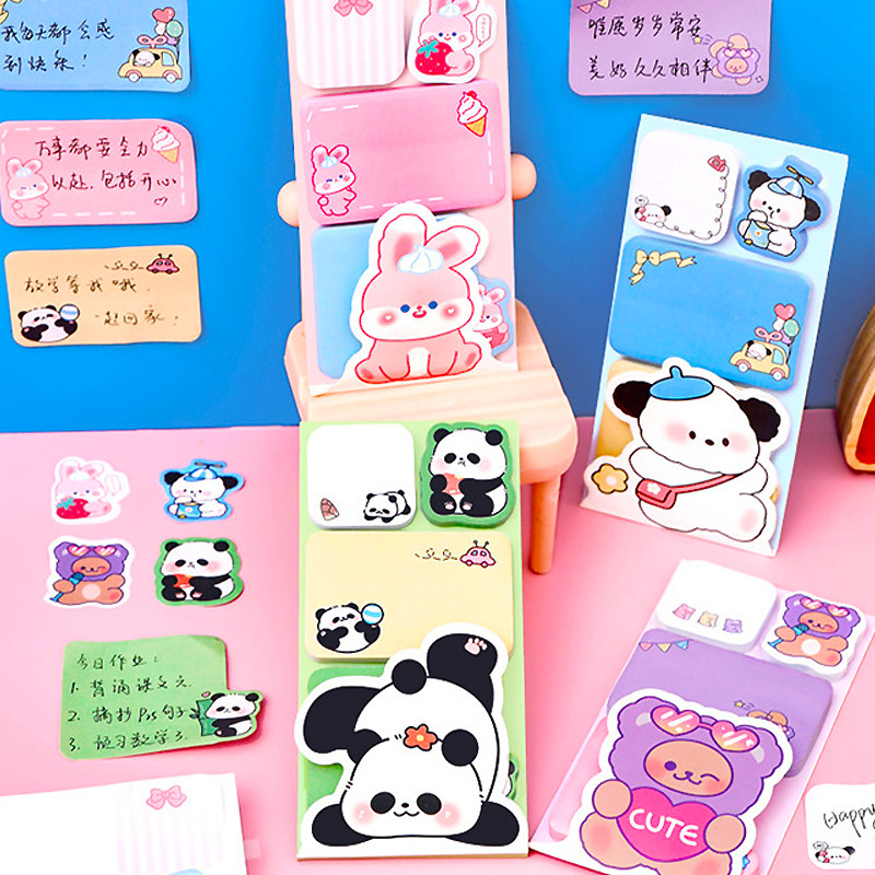 Cute Animal Memo Pad Cartoon Combination Sticky Note Student Message ...