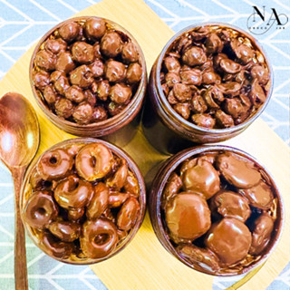 [No Topping] NA Chocojar Chocolate Leleh Balang 300ml 4 Cereal Mini Crunch, Donut Fruity, Cookie Crunch, Koko Ball