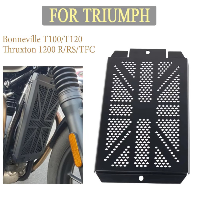 Pyramid Radiator Guard | Matte Black | Triumph Bonneville T100