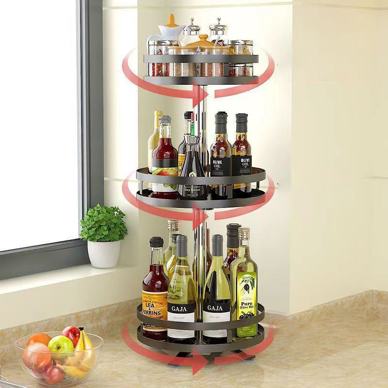 360 Rotating Multi-layer Spice Rack Spice Cans Multi-Functional Storage ...