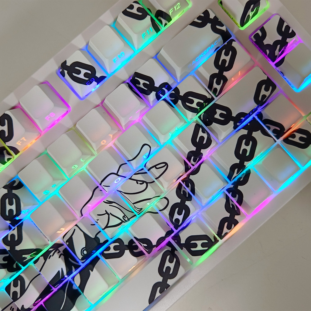 Image showcasing Chainsaw Man Keycap Cherry Profile Side Print Shine Through PBT ...