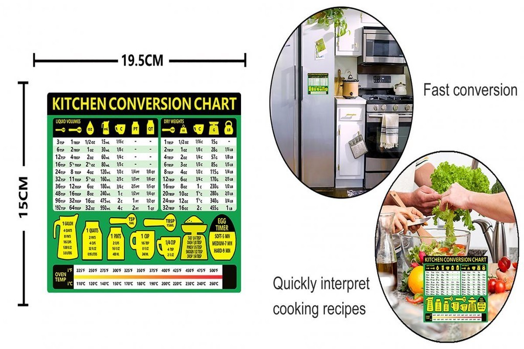 [SH] Kitchen Measurement Reference Magnet Kitchen Conversion Chart ...