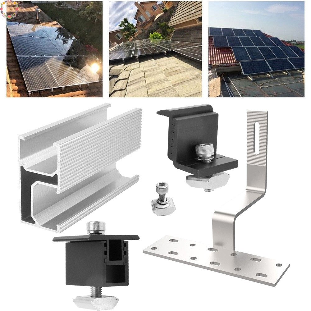 [HME] Pv Solar Brick Roof Mounting Set 1 Module Bracket Rail Roof Hook ...