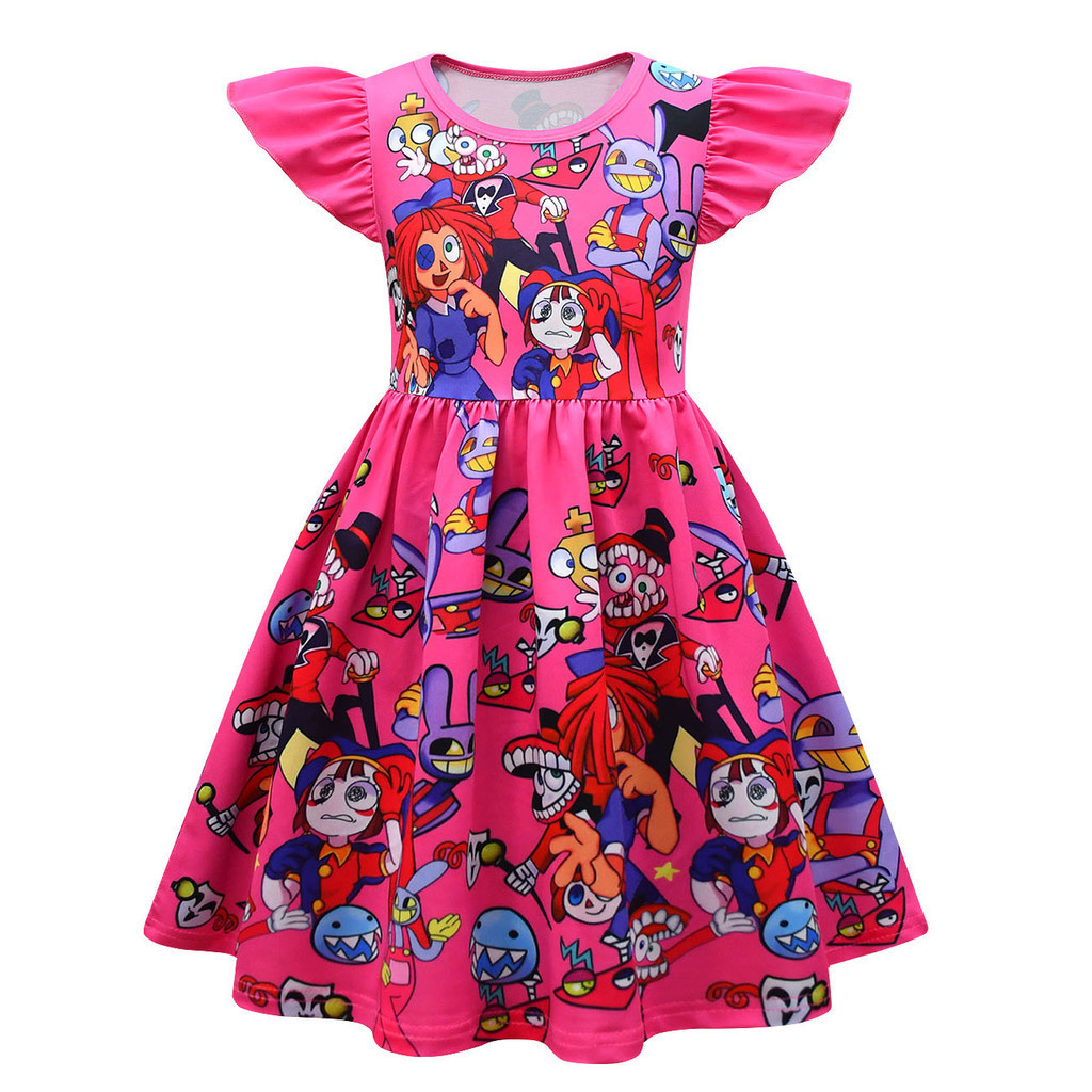 Anime The Amazing Digital Circus Pomni Kids Dress Cosplay Costume 