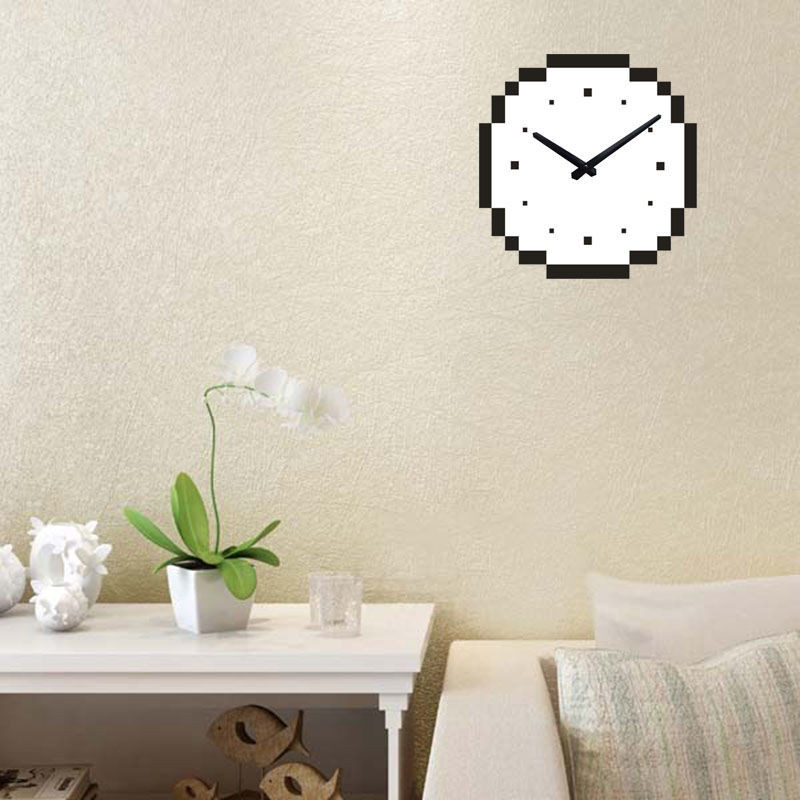 Pixel Screen Minecraft Wall Clock Simple Art Bedroom Clock Technology ...