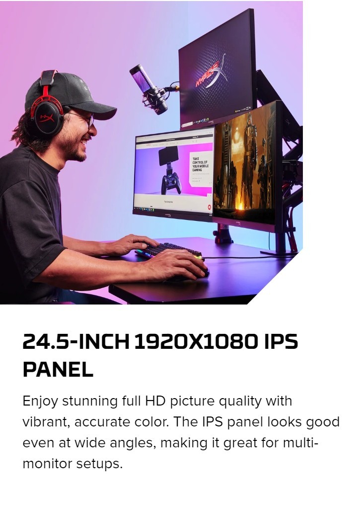 HyperX Armada 25 Gaming Monitor 24.5” FHD 1920x1080 IPS 240Hz Refresh ...