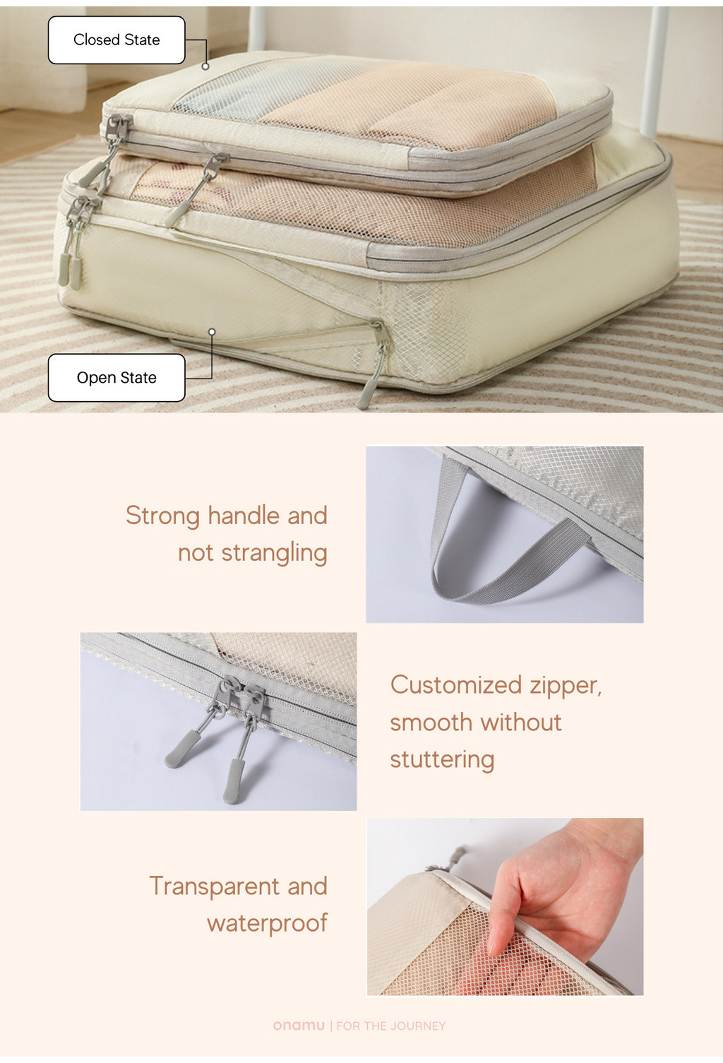Compressible Packing Cube Beige for Travel and Storage Shopee Malaysia