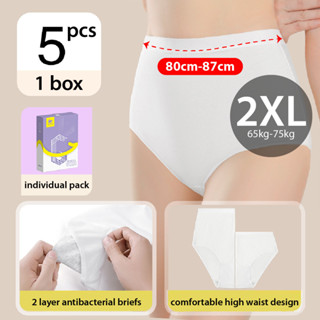 5PCS Disposable Underwear Men Women Travel Disposable Panties Men Cotton  Plus Size 一次性內褲