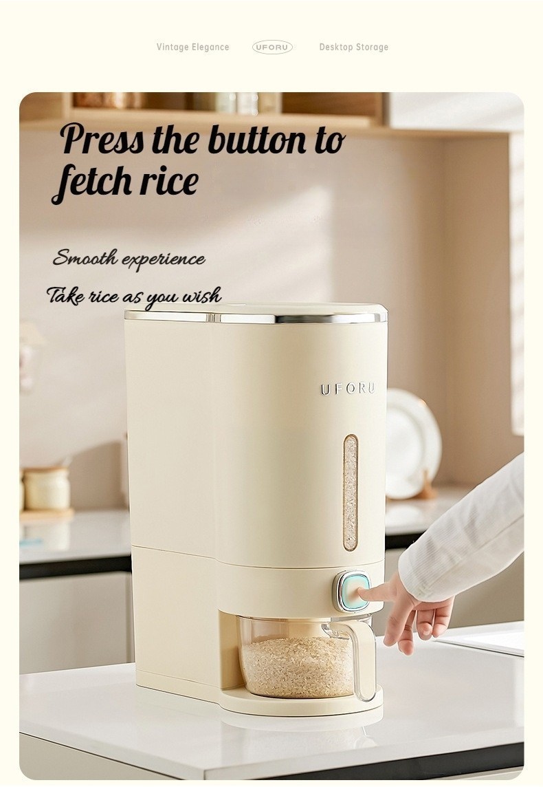 【Ready Stock】Rice Storage Box Grain Container Household Rice Box Press ...