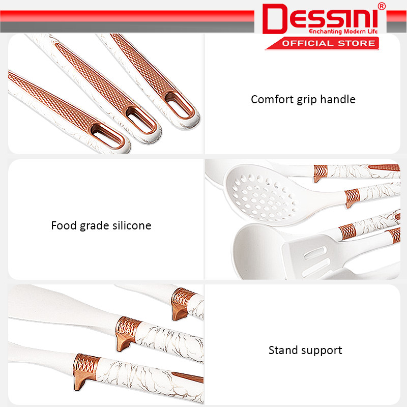 DESSINI ITALY Silicone Utensil Turner Spoon Spaghetti Server Ladle ...
