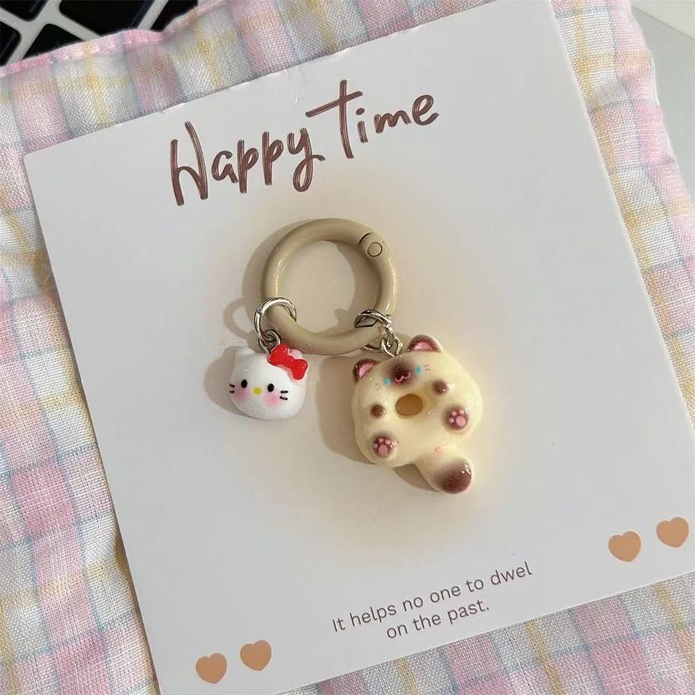 Original Cute Cartoon Donut Cat Key Ring Siamese Cat KTins Style ...