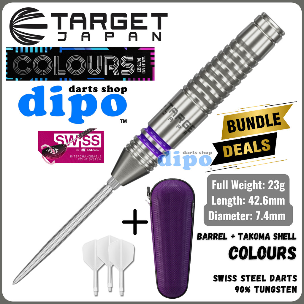 TARGET COLOUR G4 PURPLE 23G (90% Tungsten) - TARGET Swiss Steel Darts ...