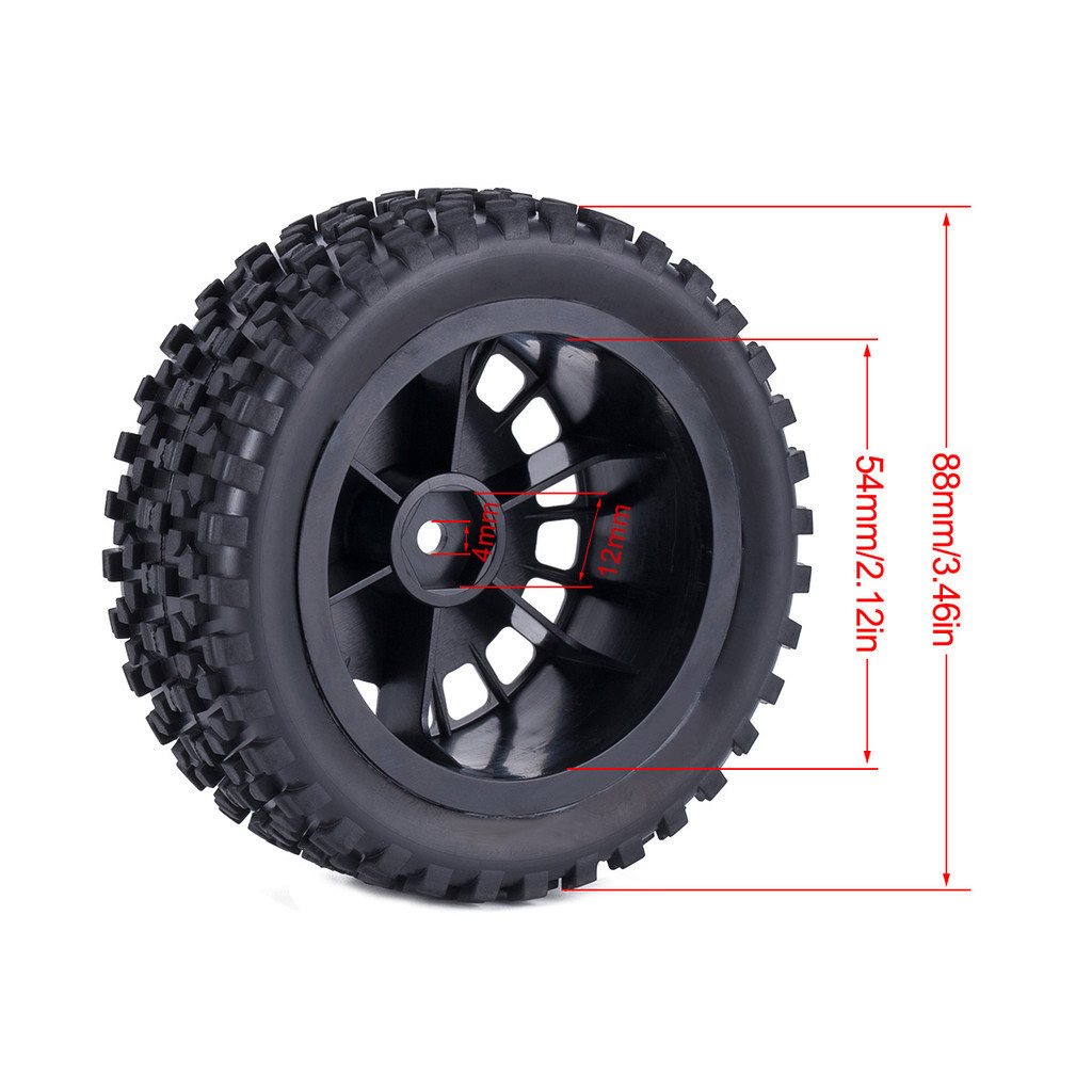 4pcs 88mm Glued Road Wheel for 1/10 Buggy Tires HSP HPI Wltoy Tamiya TT ...