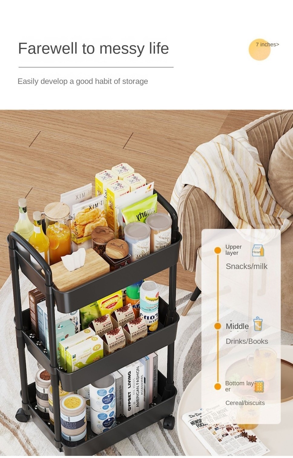 Ikea Same Style Storage Rack Snack Storage Rack Trolley Kitchen