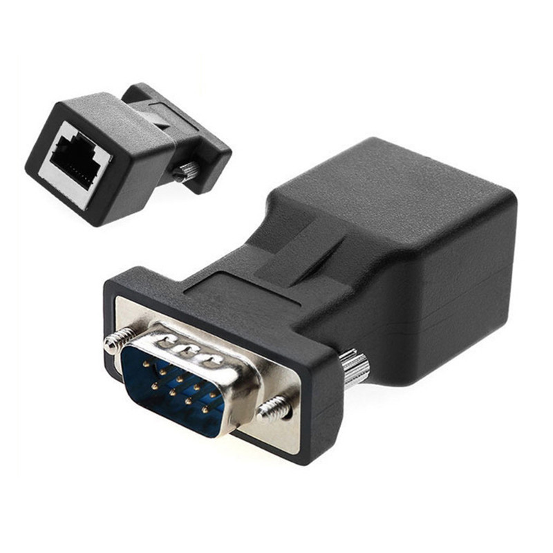 DB9 to RJ45 Extender Connector Welding Free 9 Pin Serial Port RS232 ...