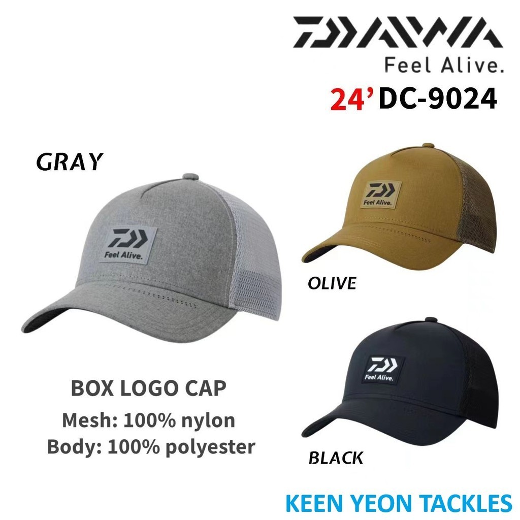 DAIWA 2024' BOX LOGO CAP DC-9024 (BLACK/ GRAY/ OLIVE) | Shopee Malaysia