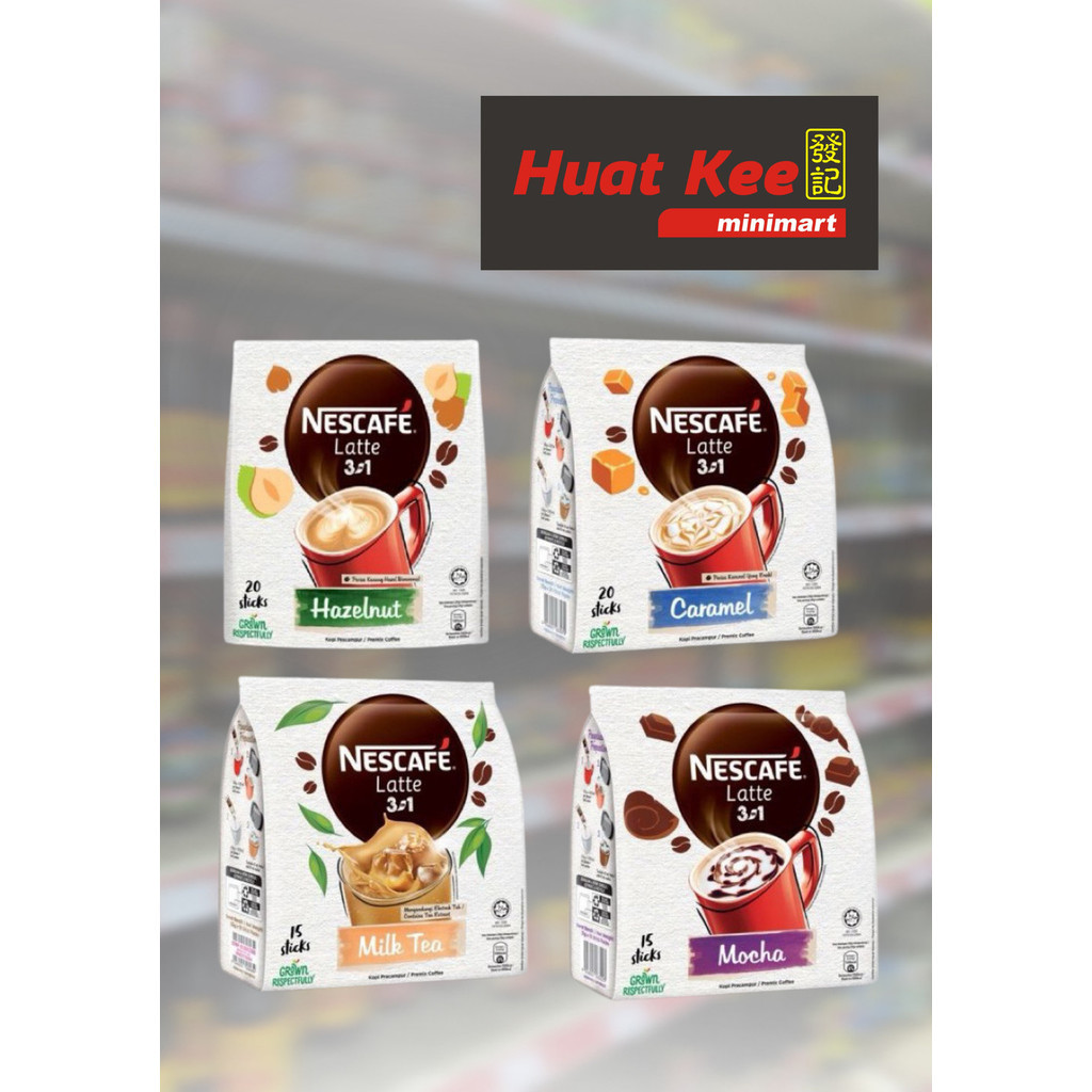 Nescafe Latte 3 in 1 Mocha/Caramel/Hazelnut/Milk Tea 15'Sticks | Shopee ...