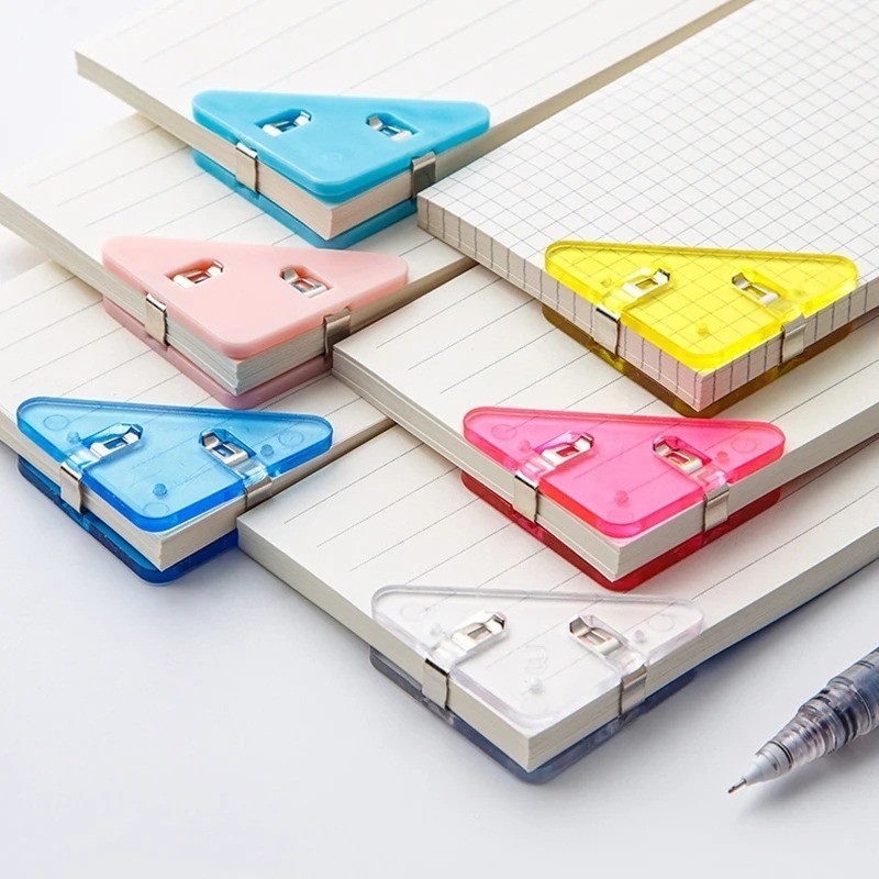 Translucence Colorful Plastic Triangle Clip Documents Corner Storage ...