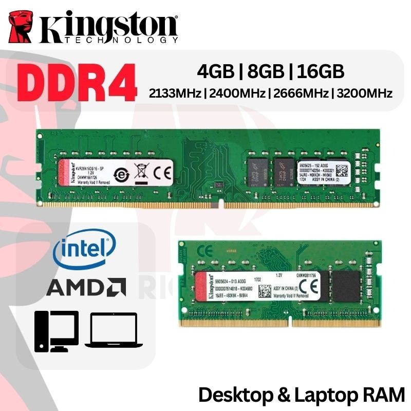{Stok Tersedia} Kingston ADATA DDR4 Desktop Laptop RAM 4GB 8GB 16GB PC ...