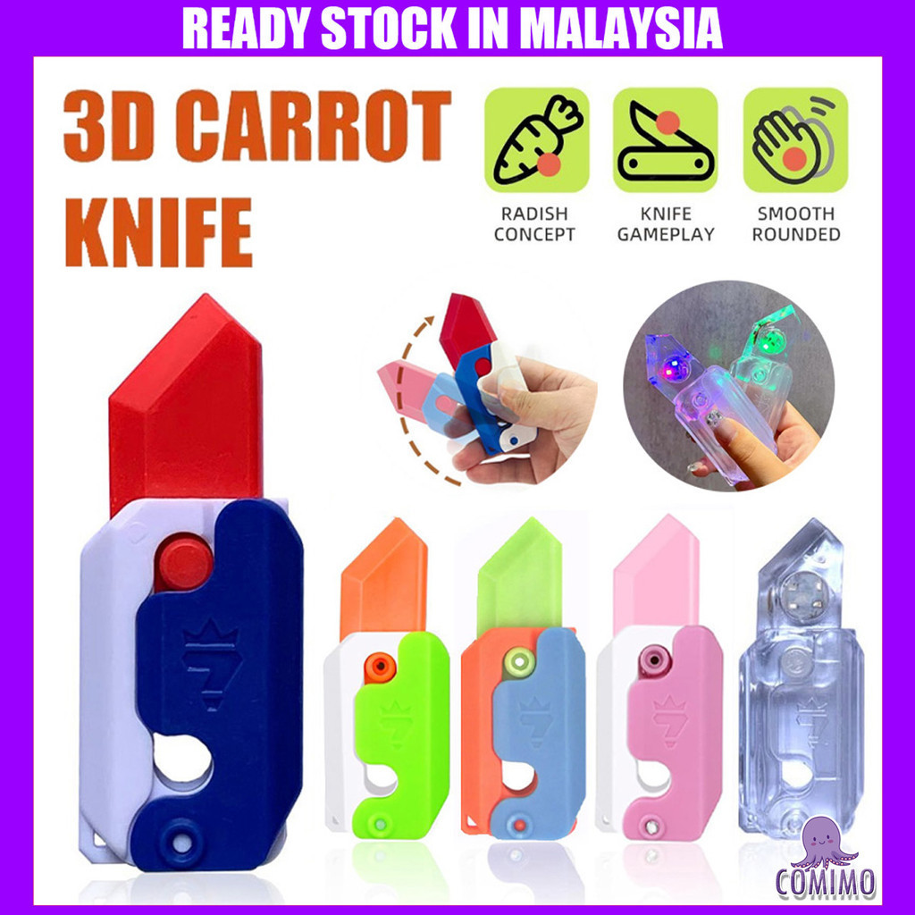 3d Mini Gravity Knife Toy Carrot Knife Creative Fun Stress Relief