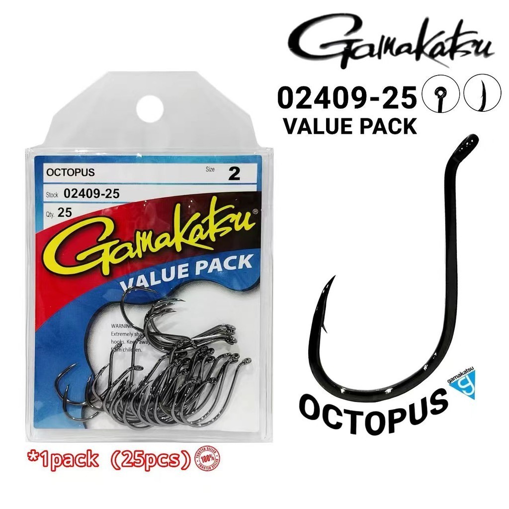 gamakatsu octopus hooks size 7/0 25 per pack 02417-25 value pack