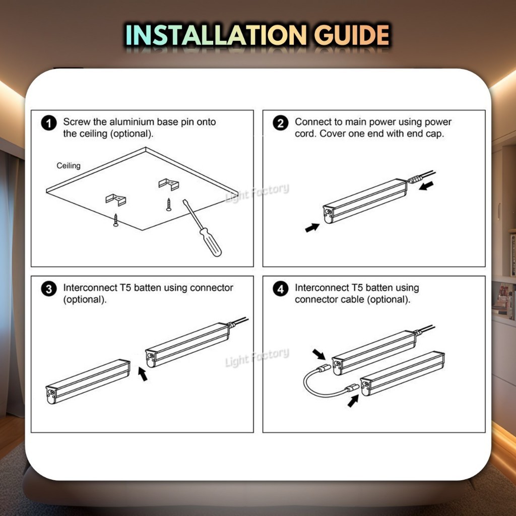 💥NEW💥 PHILIPS 3 Colour LED T5 Batten Light 1FT 3.4W || 2FT 6.5W || 3FT ...