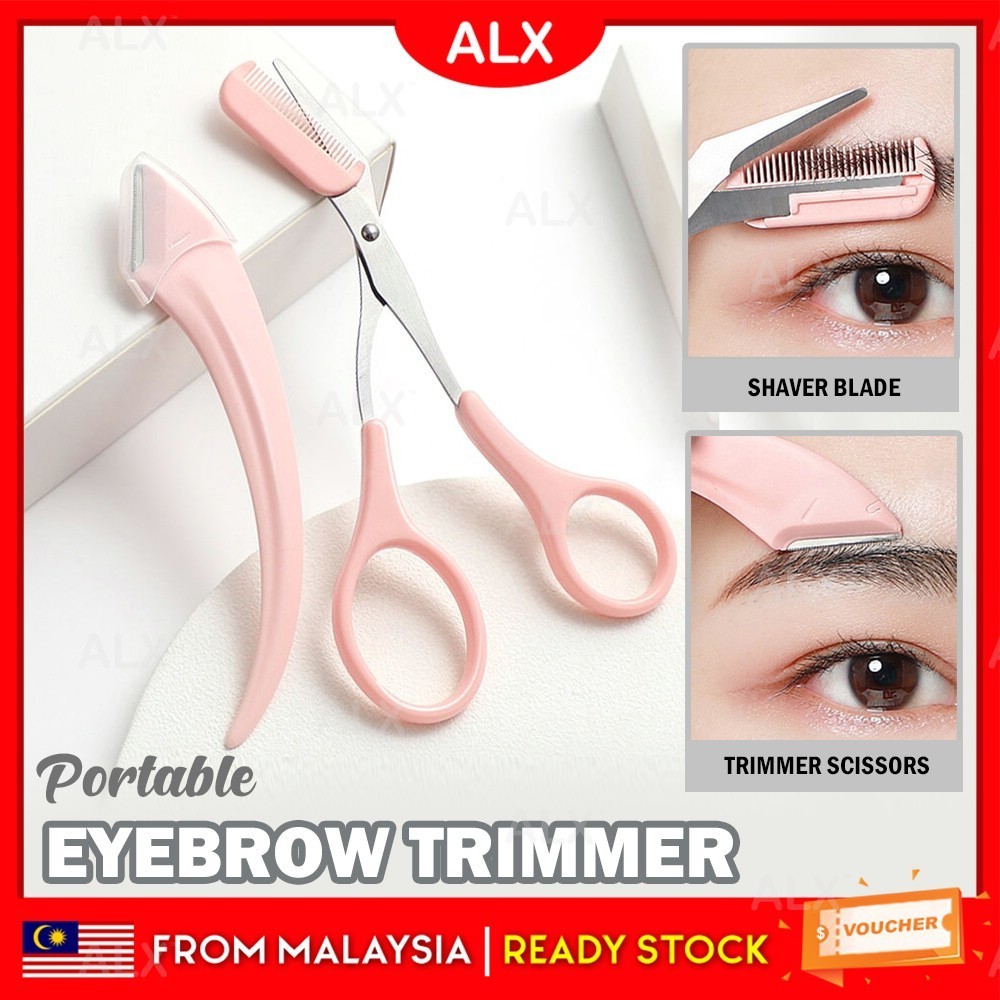 ALX 2PCS Eyebrow Trimming Set Anti-Rust Facial Razor For Women Eyebrow ...