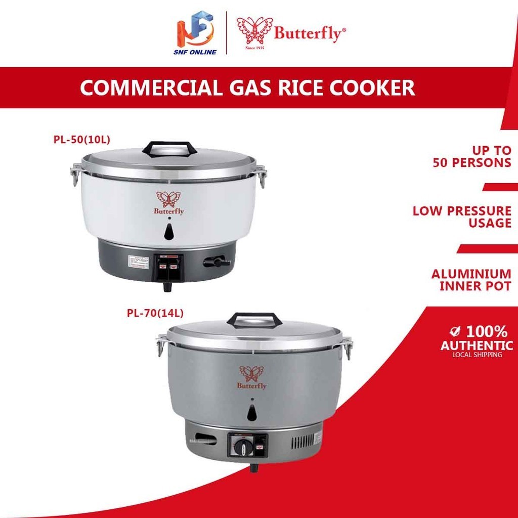Butterfly Periuk Nasi Kapasiti Besar Commercial Gas Rice Cooker PL-50 ...