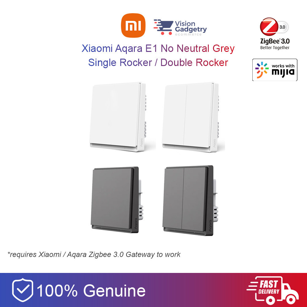 Xiaomi Aqara E1 Switch Smart Home Wall Plug 1/ 2 Gang No Neutral Single ...