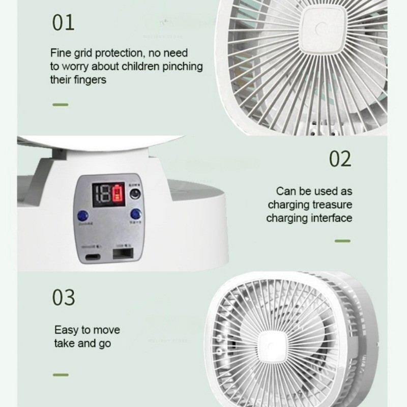 Foldable Energy Solar Air Circulation Fan Camping Dormitory Outdoor ...