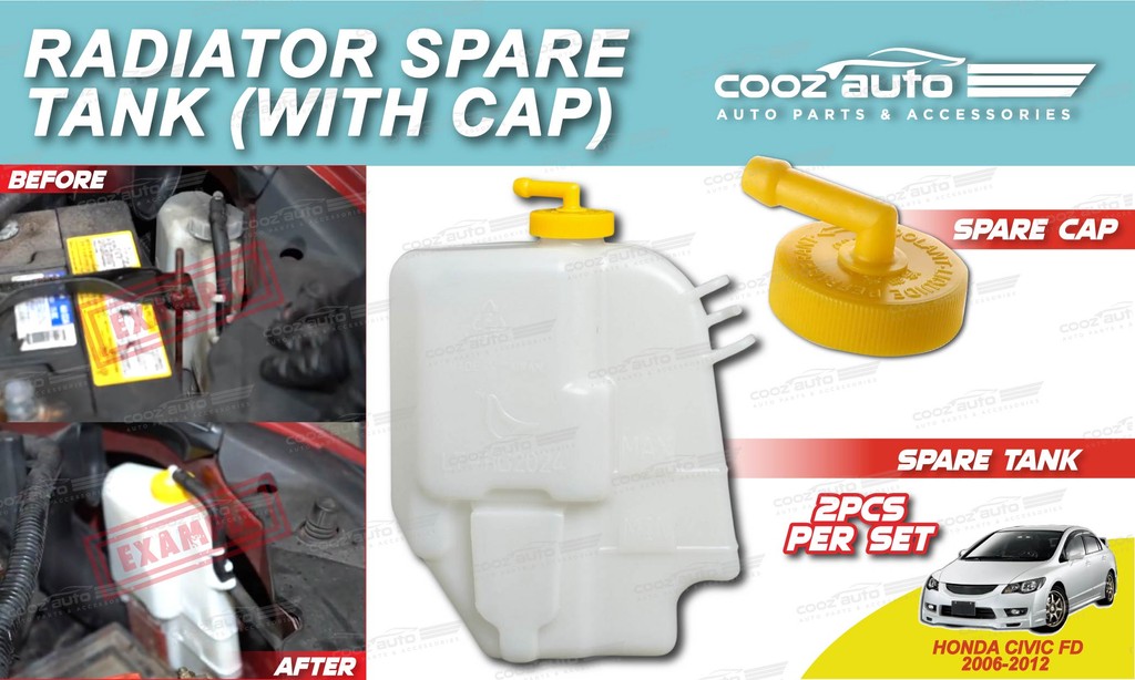 Honda Civic FD FD1 FD2 SNA SNB 2006 - 2012 Radiator Water Spare Tank ...