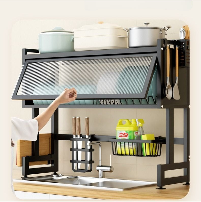 DCR Dish Cabinet Rack Over-The-Sink Dish Drainer Drying Rack Plate ...