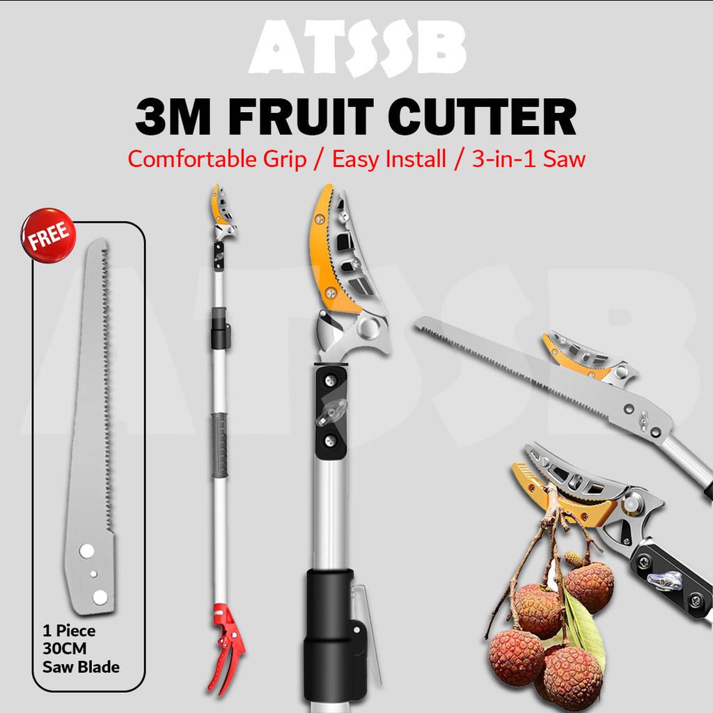 ATSSB Fruit Picker 1.8-3 Meters Extendable Fruit Scissors Garden ...
