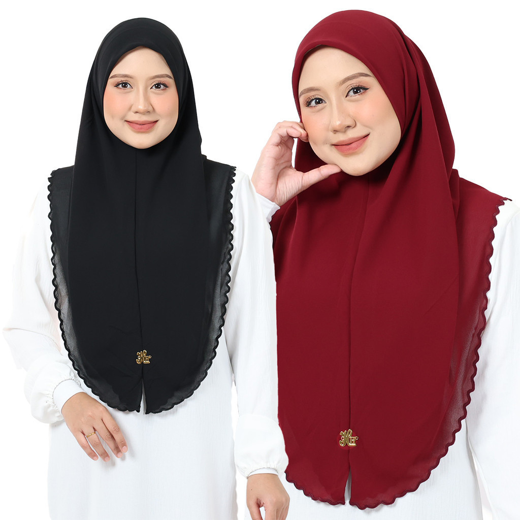 Tudung Anum Sulam Instant Bawal Sulam | Tudung Labuh Bdg 50 | Shopee ...