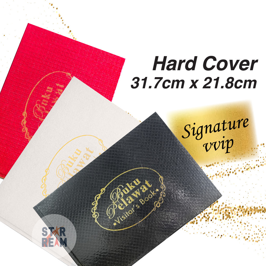 Vip Guest Buku Pelawat Hard Cover With Pembalut Plastic Visitor Book