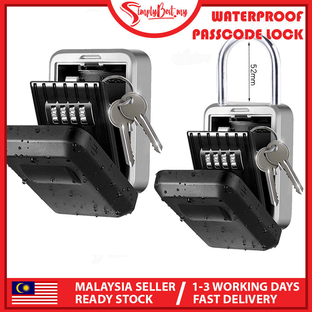 SIMPLYBEST Waterproof Wall Mount Key Safe Box Numbering Lock Key