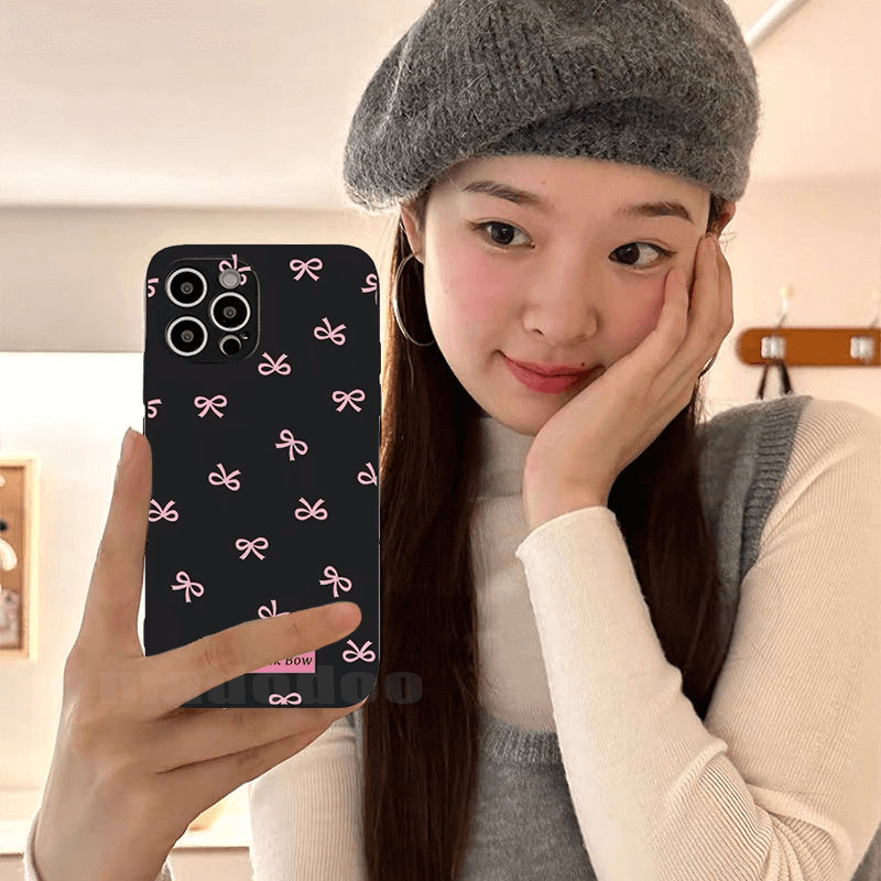 Pink Polka Dot Bow Ribbon Casing For Samsung Galaxy M51 M53 M52 M33 M23 ...