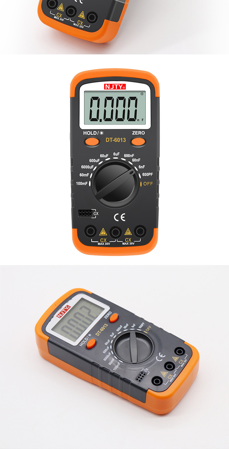 NJTY Digital Capacimeter 6000 counts Capacitor Capacity Meter Lcr ...