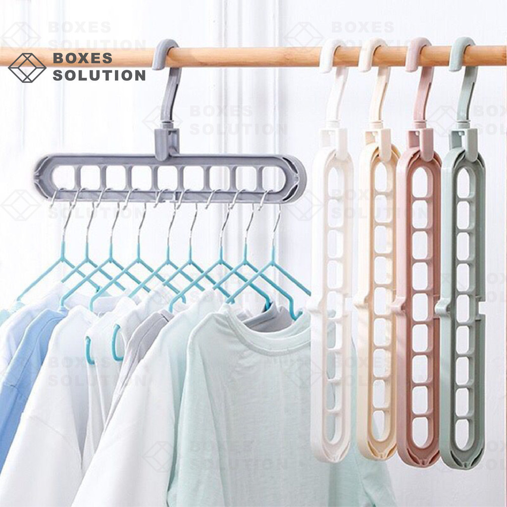 VBS Multi-function Clothes Hanger Folding Magic Wardrobe Drying Clothes ...
