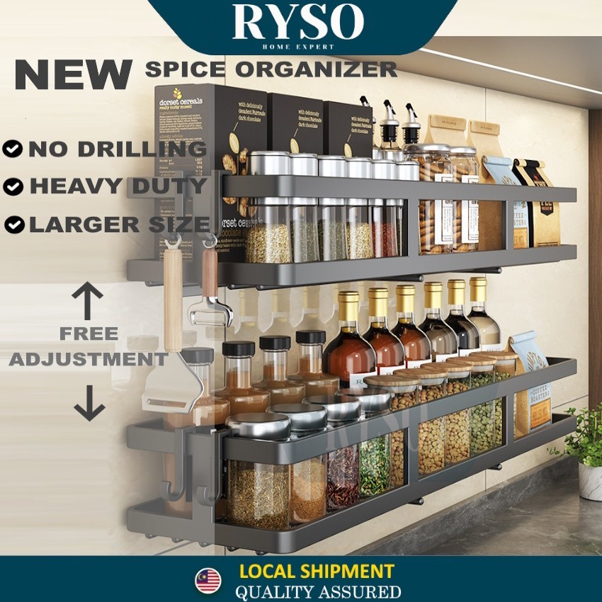 30/40/50cm Wall-Mounted Seasoning Condiment Wall Multi-Functional ...