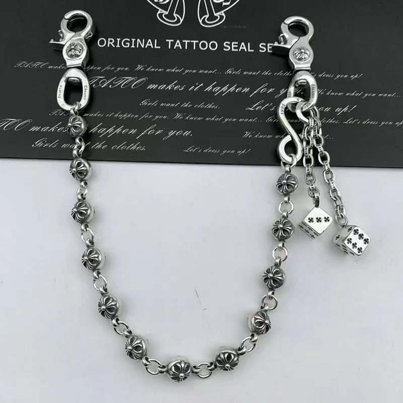2025 CHROME HEARTS Cross Flower Ball Buckle Waist Pants Chain Bag Chain ...