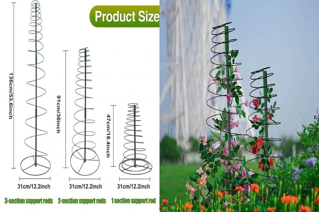 Moon Durable Vine Plant Cage Strong Metal Green Bean Trellis Tower for