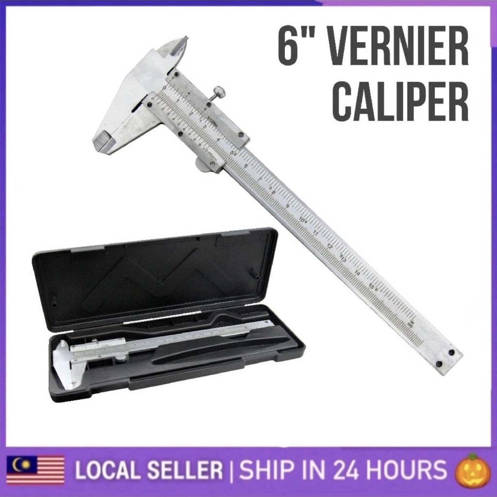 6" Steel Vernier Caliper Gauge Lockable Head 0150mm 0.05mm Metal Calipers Gauge Micrometer